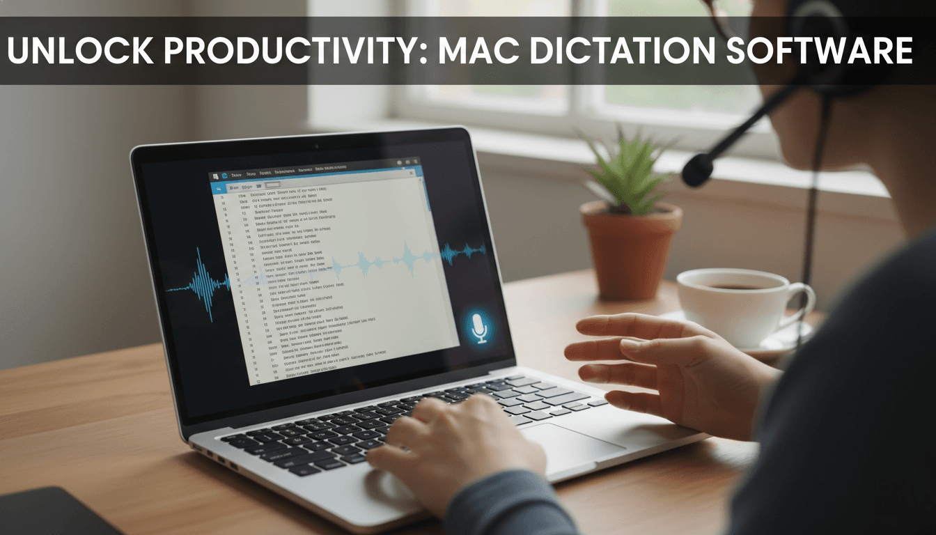 Speech-to-text dictation software converting voice into text on a Mac