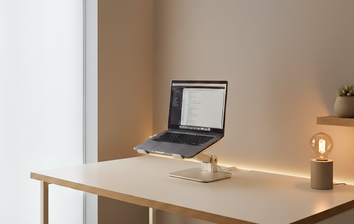 Ergonomic desk at eye level